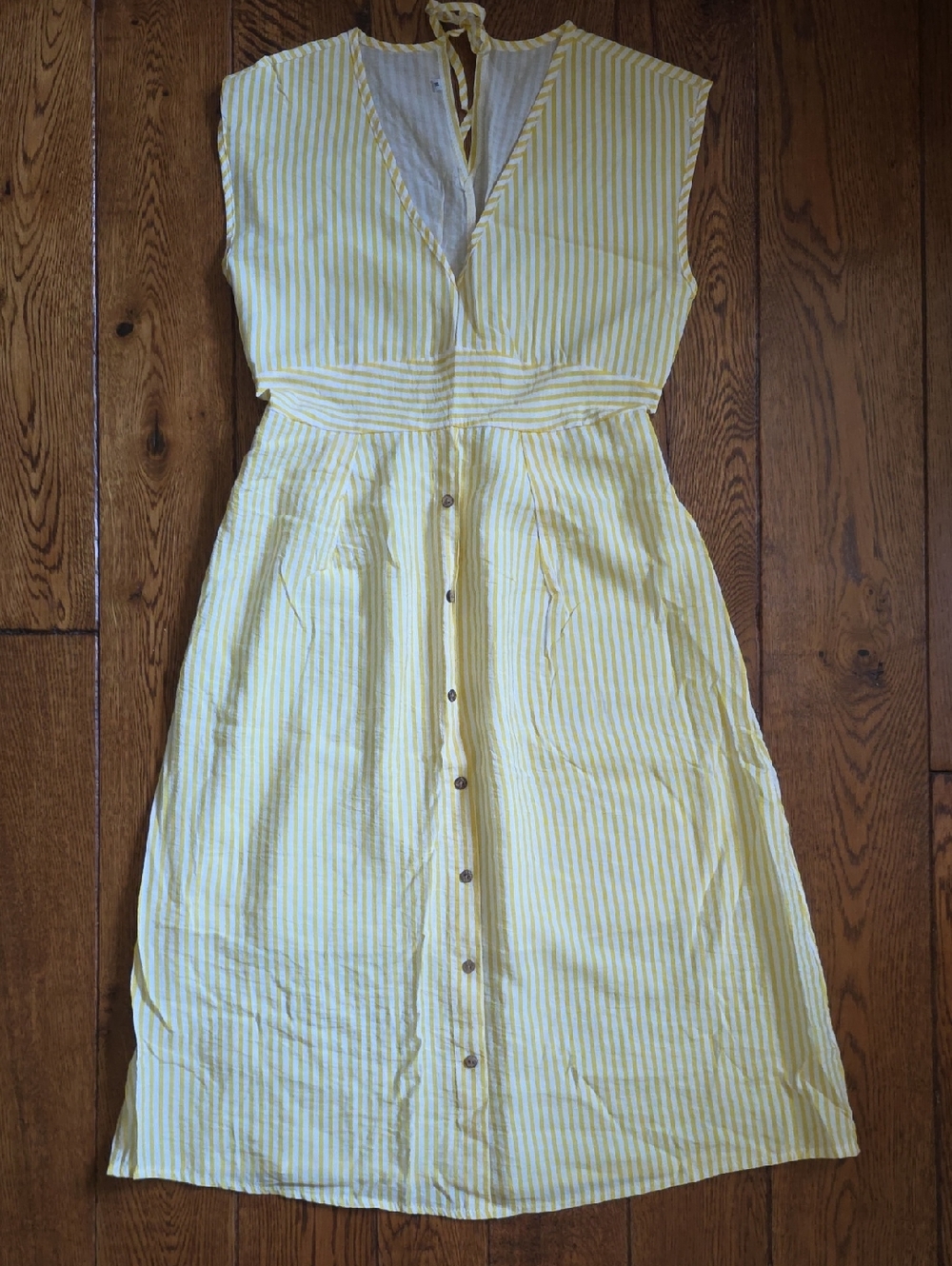 Striped Yellow Midi Dress
